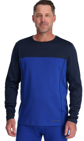 Spyder Charger Mens Thermastretch Crew Neck Electric Blue