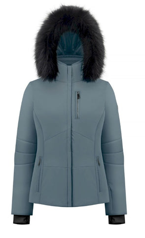 Poivre Blanc Womens Stretch Ski Jacket W22-0802 in Thunder Grey