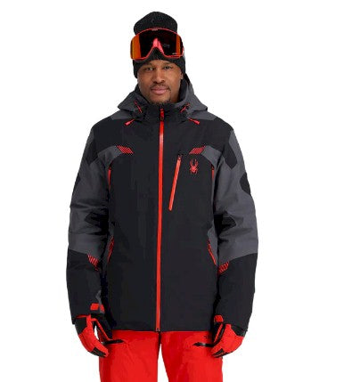 Spyder Leader Mens Ski Jacket in Black Volcano