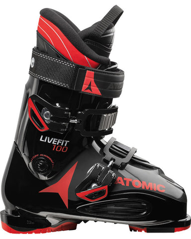 Atomic Live Fit 100 Mens Ski Boot in Black and Red