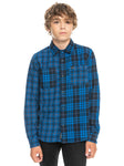 Quiksilver Stratton Long Sleeve Shirt for Boys in CLASSIC BLUE STRATTON