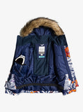 Roxy Jet Ski  Snow Jacket for Girls in  MEDIEVAL BLUE SUNDAY MOOD inside