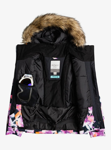 Roxy Jet Ski Snow Jacket for Girls in TRUE BLACK JORJA –