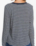 Roxy Feel Sand Long Sleeve T-Shirt for Women in Mood Indigo ME Stripes Style: ERJKT03732 - BSP1 back