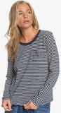 Roxy Feel Sand Long Sleeve T-Shirt for Women in Mood Indigo ME Stripes Style: ERJKT03732 - BSP1
