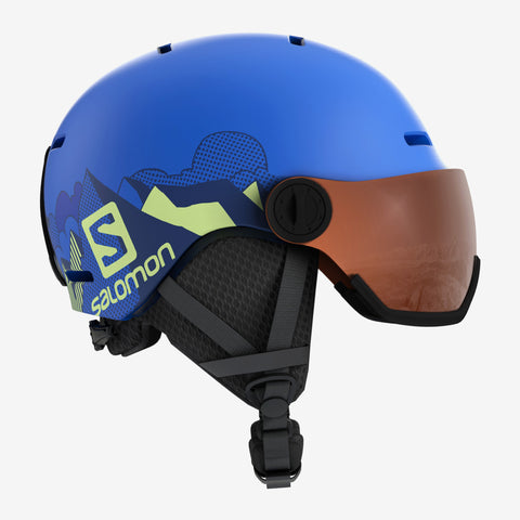 Salomon Grom Visor Helmet Pop Blue in Medium